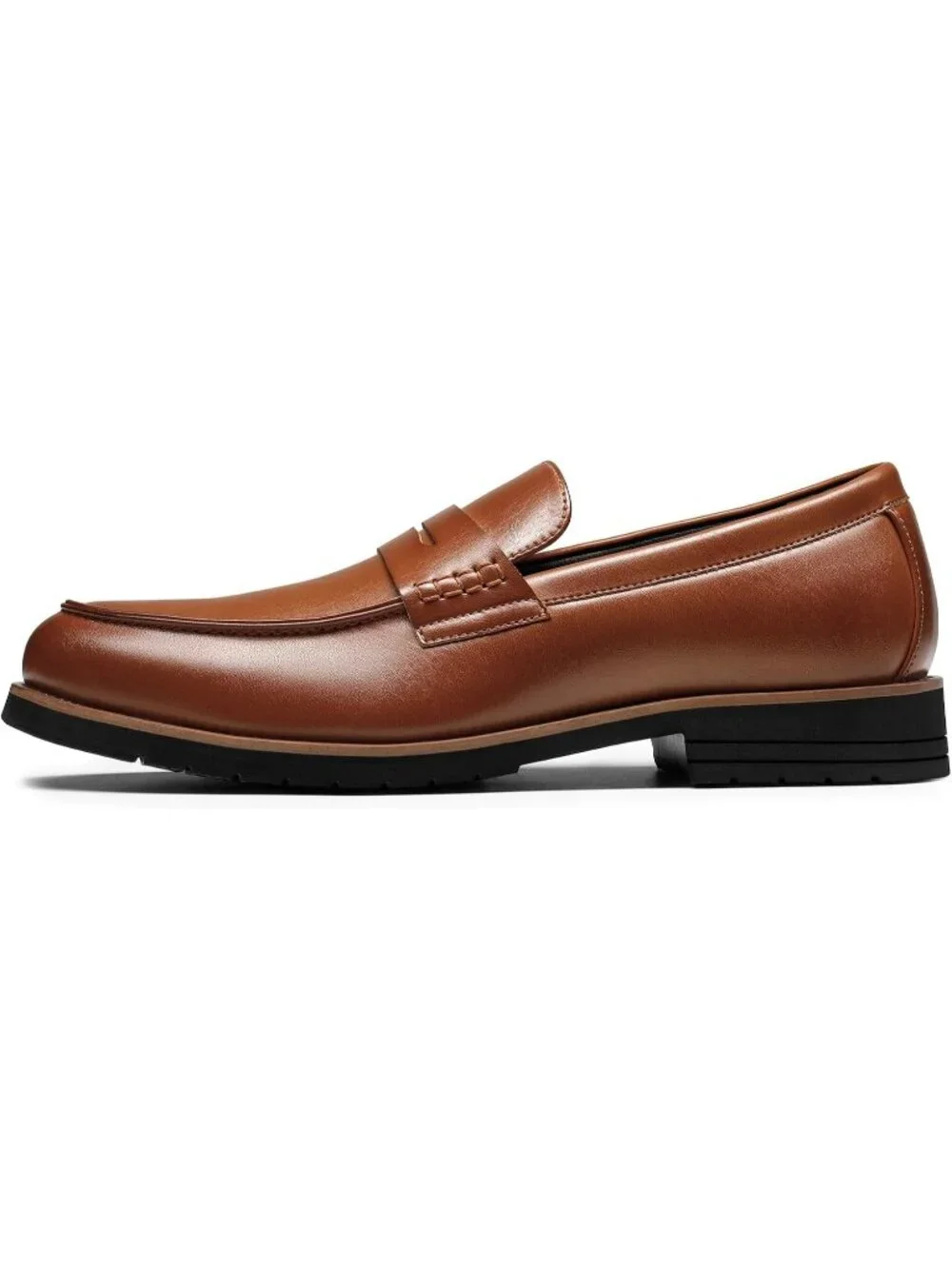 Men's Brown Penny Loafers Slip-On Business Office Wedding Formal Dress Shoes